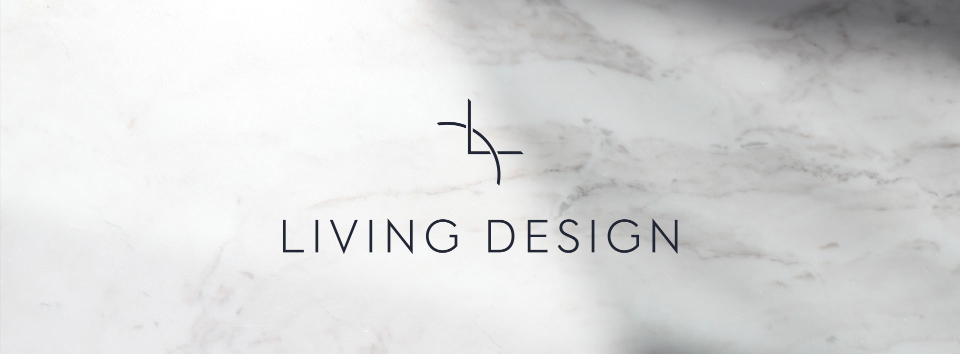 living-design-logo Living Design Logo On White Marble Textured Background